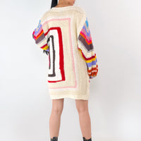 Upcycled Boho Crochet Jumper Dress