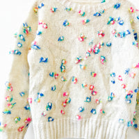 Vintage Speckled Pom Pom Knit Jumper