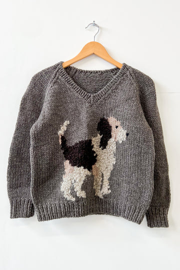 Vintage Tufted Doggy Knitted Jumper