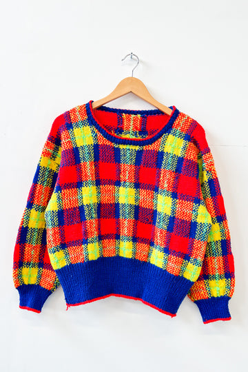 Vintage Checker  Knit Jumper