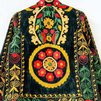 Vintage Suzani Embroidery Velvet Jacket
