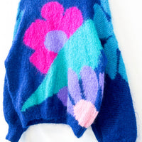 Vintage Hand Knitted Flower Jumper