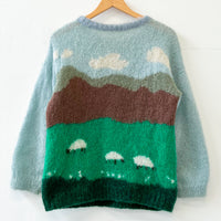 Vintage Scenic Hand Knitted Mohair Jumper