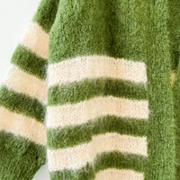 Vintage Stripe Hand Knitted Mohair Cardigan